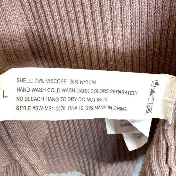 Stoosh Cardigan Sweater Womens Size Large Light Pink Soft Long Sleeve Open Front - Picture 4 of 5